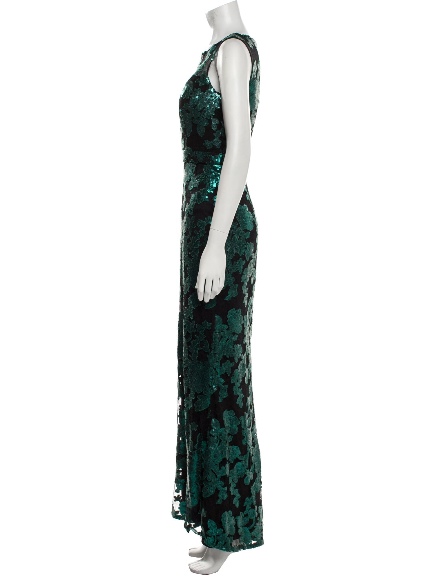 Badgley Mischka Floral Print Long Dress