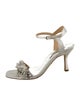 Badgley Mischka Faux Pearl Accents Satin Sandals