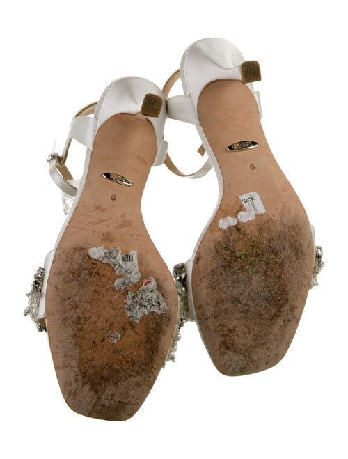 Badgley Mischka Faux Pearl Accents Satin Sandals