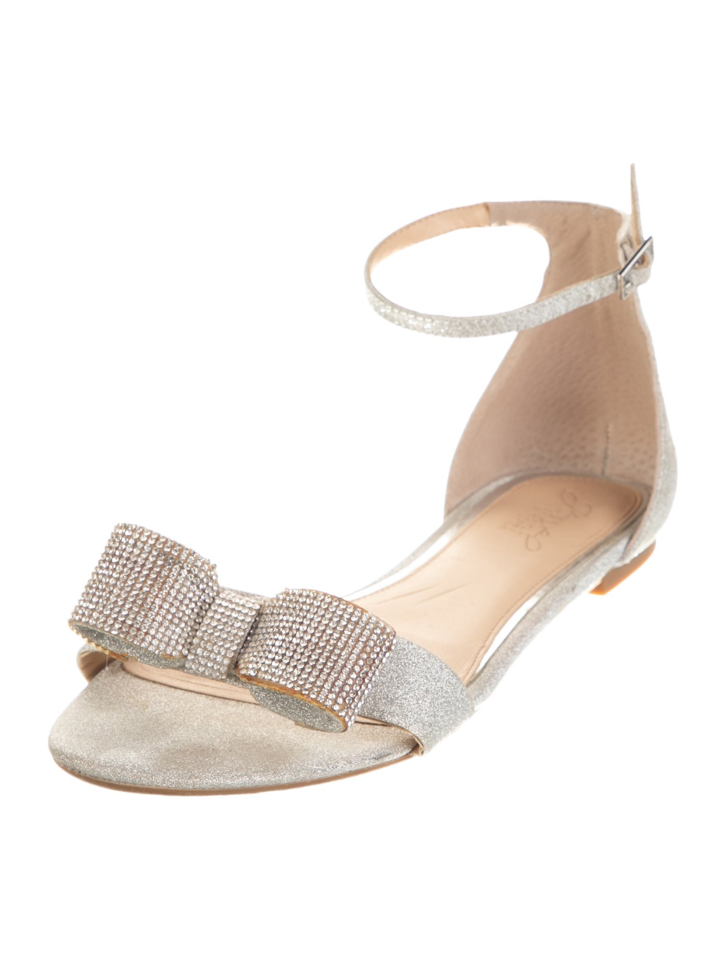 Badgley Mischka Glitter Bow Accents Sandals