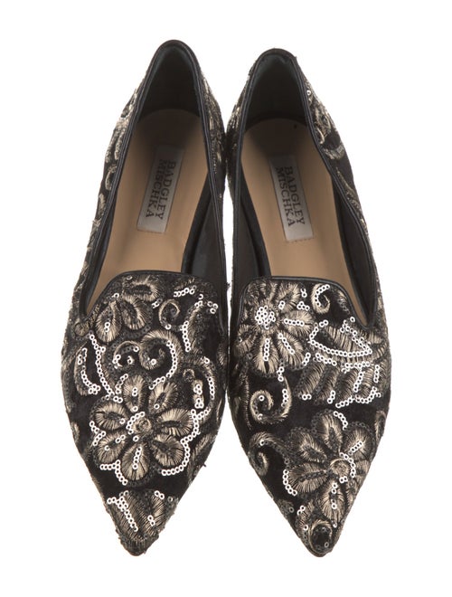 Badgley Mischka Velvet Sequin Embellishments Loafers