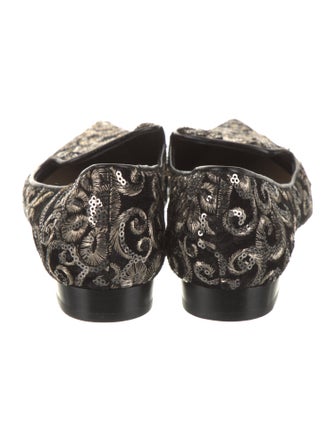 Badgley Mischka Velvet Sequin Embellishments Loafers