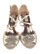 Badgley Mischka Satin Crystal Embellishments Slingback Pumps