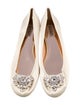 Badgley Mischka Satin Crystal Embellishments Ballet Flats