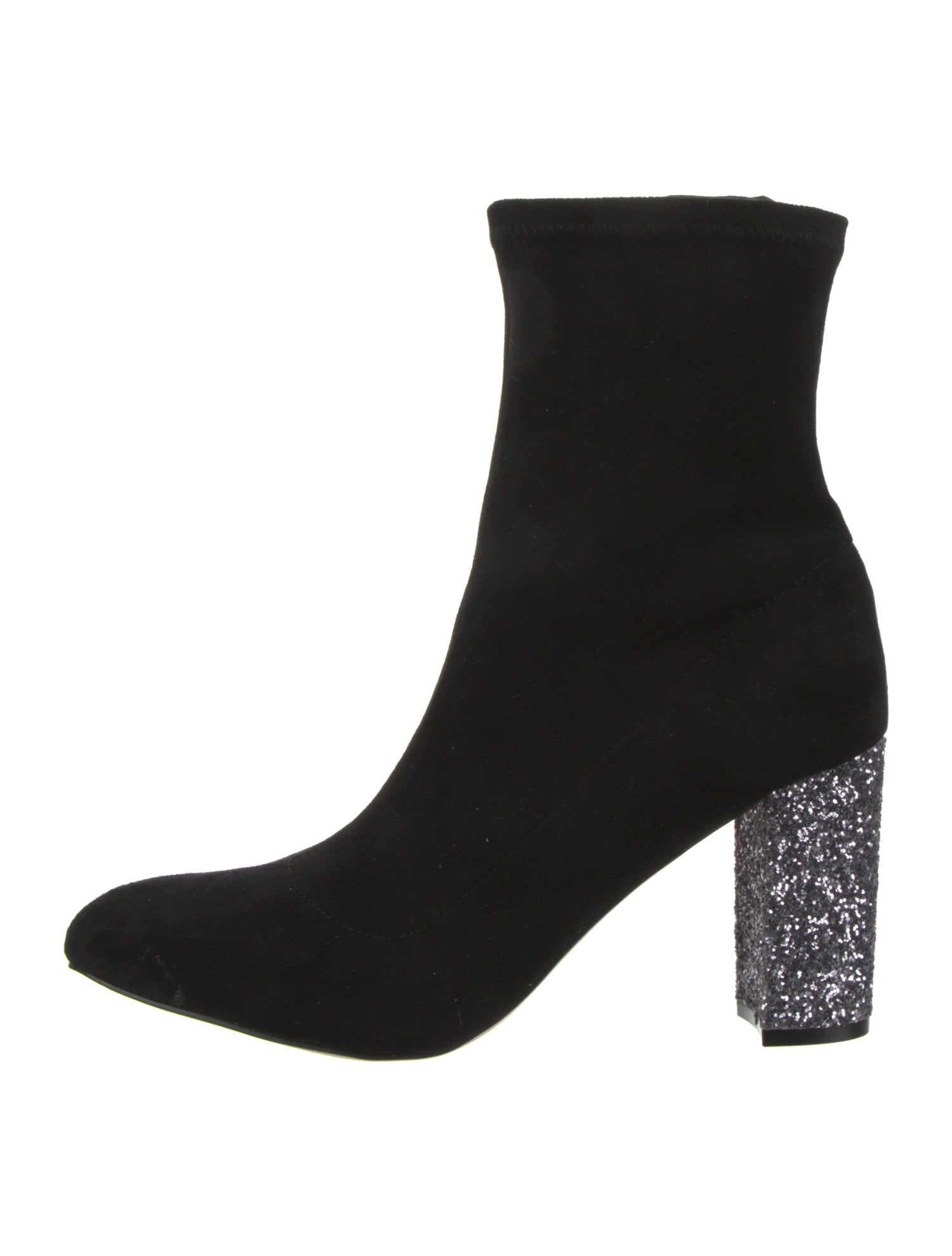 Badgley Mischka Suede Crystal Embellishments Sock Boots