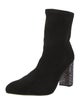 Badgley Mischka Suede Crystal Embellishments Sock Boots