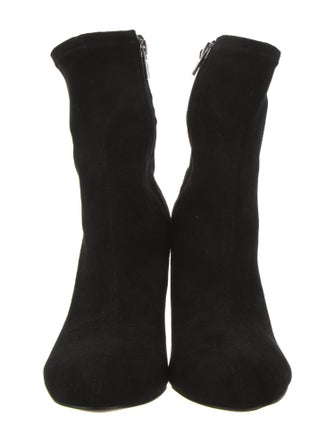 Badgley Mischka Suede Crystal Embellishments Sock Boots