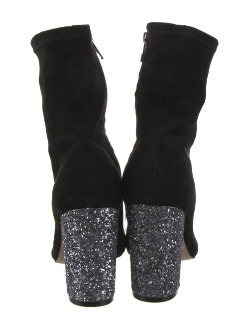 Badgley Mischka Suede Crystal Embellishments Sock Boots
