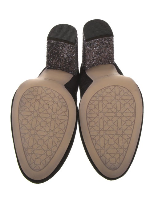 Badgley Mischka Suede Crystal Embellishments Sock Boots