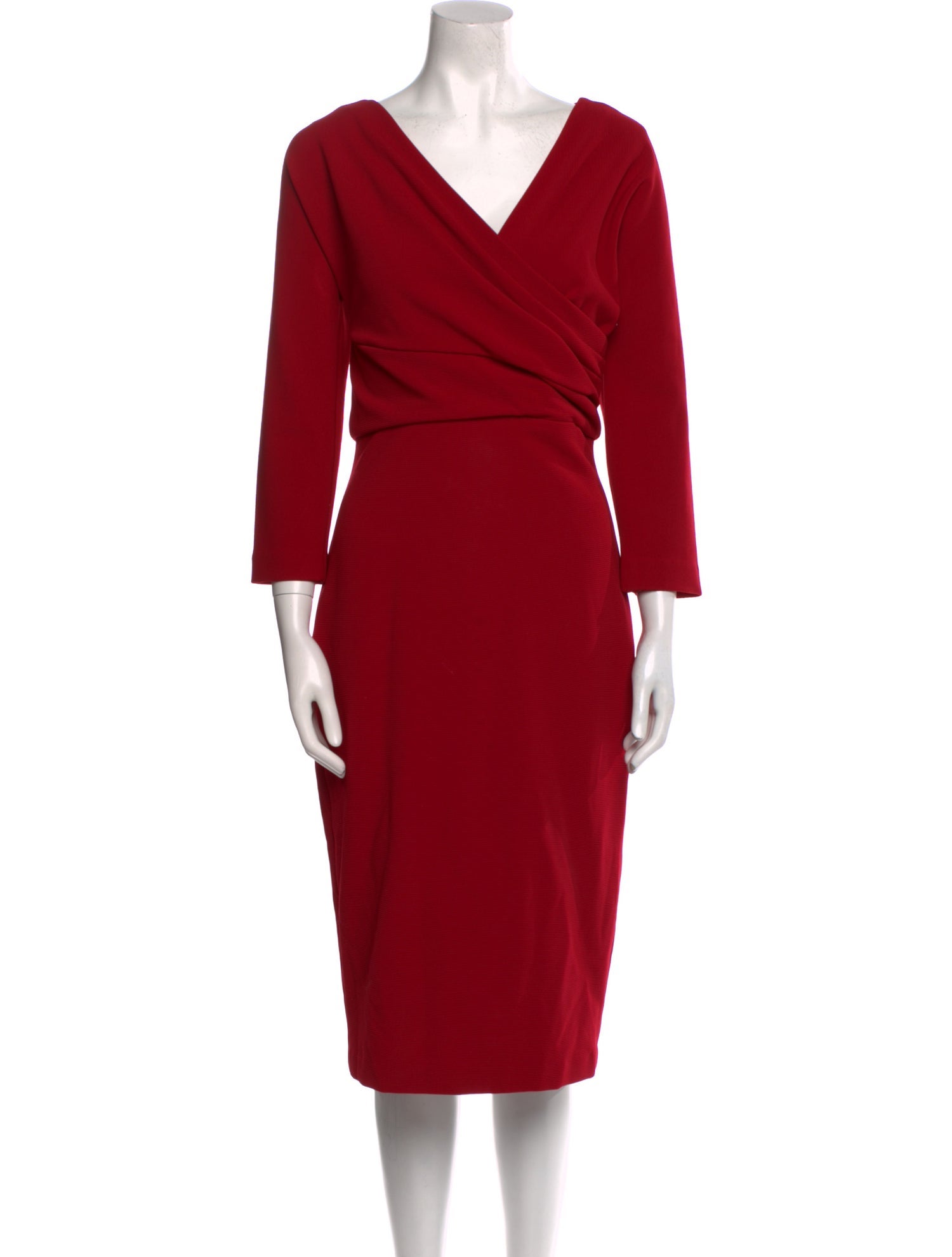 Badgley Mischka V-Neck Midi Length Dress