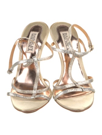 Badgley Mischka Leather T-Strap Sandals