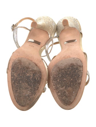 Badgley Mischka Leather T-Strap Sandals