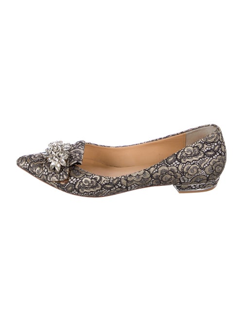 Badgley Mischka Leather Printed Ballet Flats