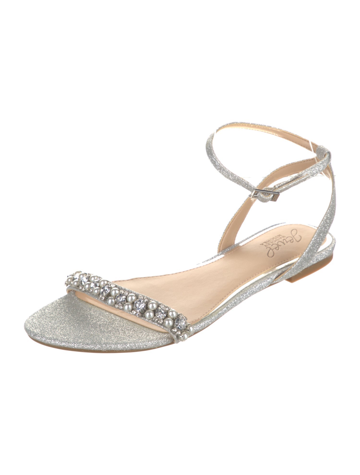 Jewel Badgley Mischka Glitter Crystal Embellishments Sandals