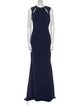 Badgley Mischka Crew Neck Long Dress