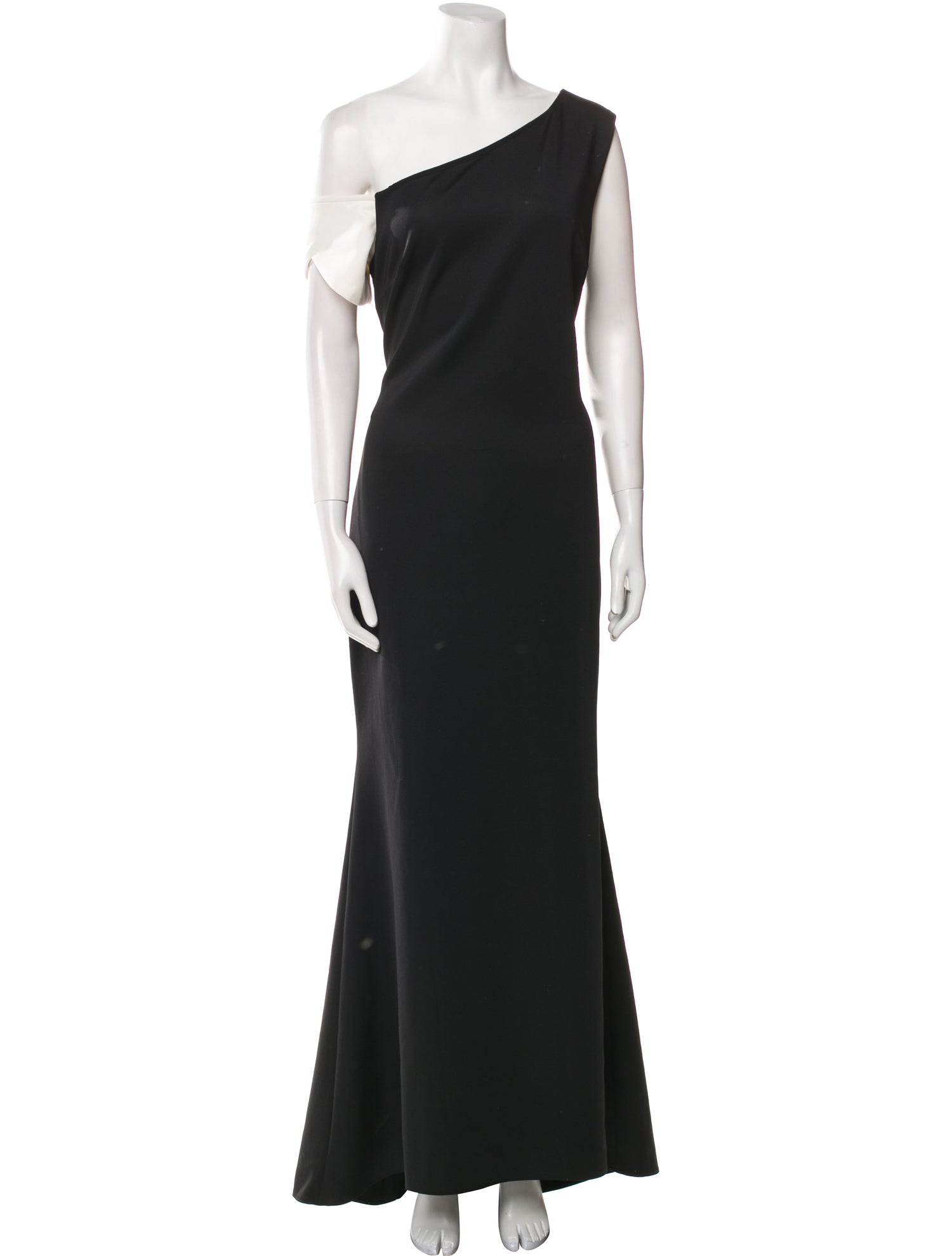 Badgley Mischka One-Shoulder Long Dress