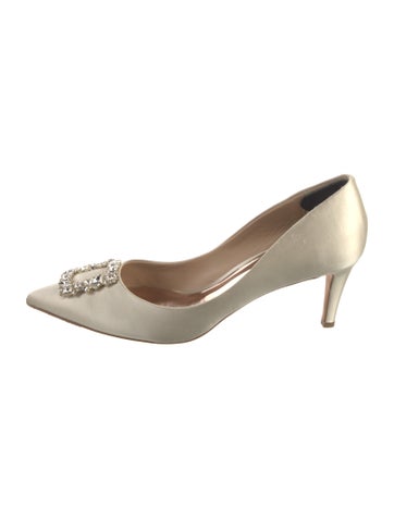 Badgley Mischka Pumps Satin Crystal Embellishments US 11 |