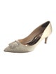 Badgley Mischka Satin Crystal Embellishments Pumps