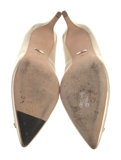 Badgley Mischka Satin Crystal Embellishments Pumps