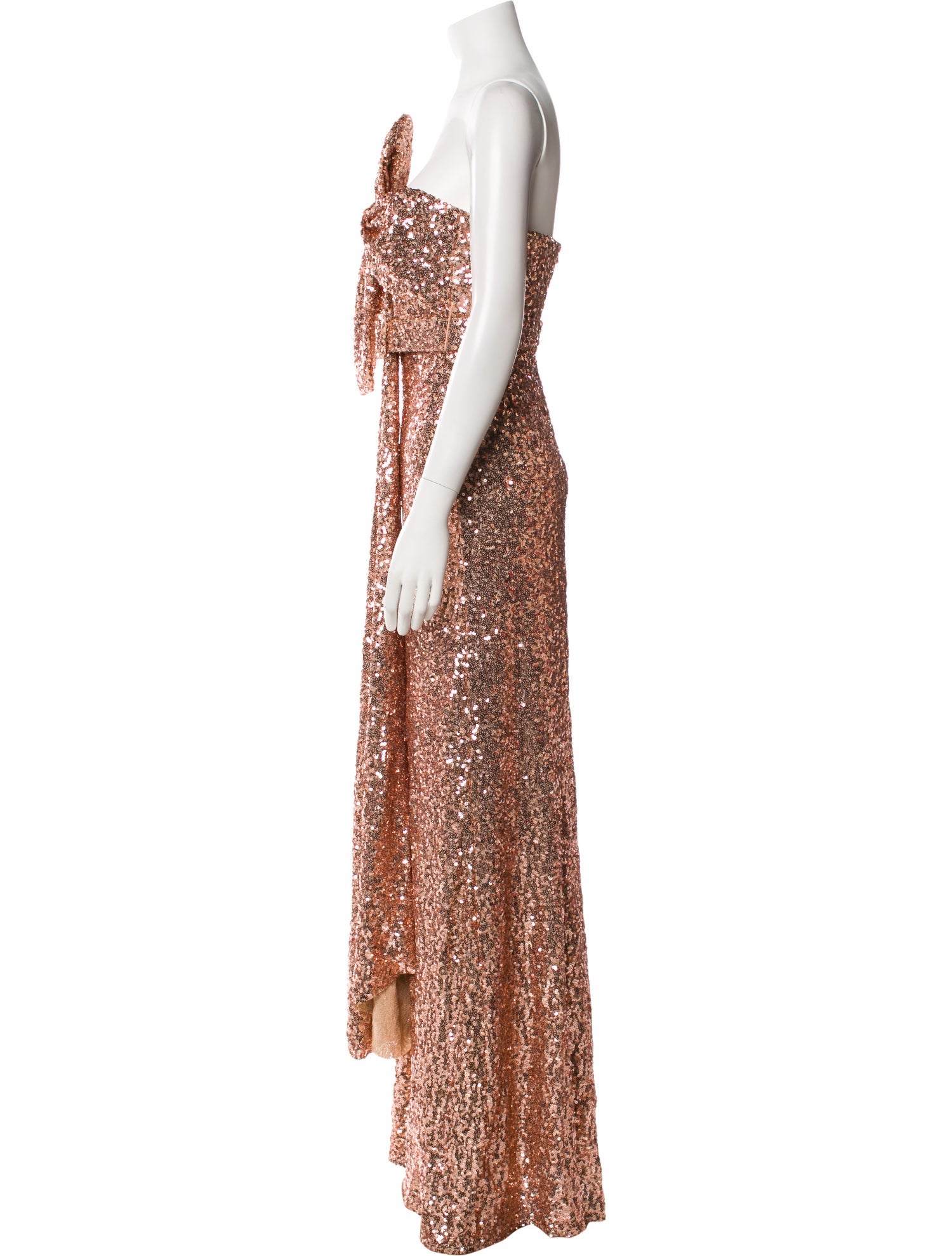 Badgley Mischka One-Shoulder Long Dress