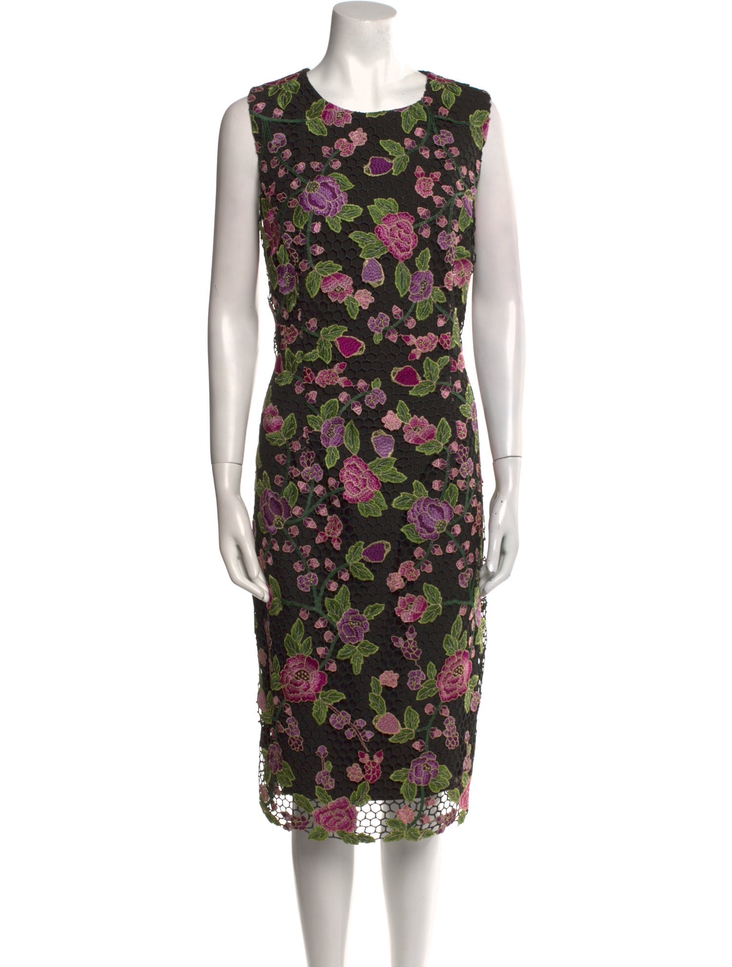 Badgley Mischka Floral Print Midi Length Dress w/ Tags