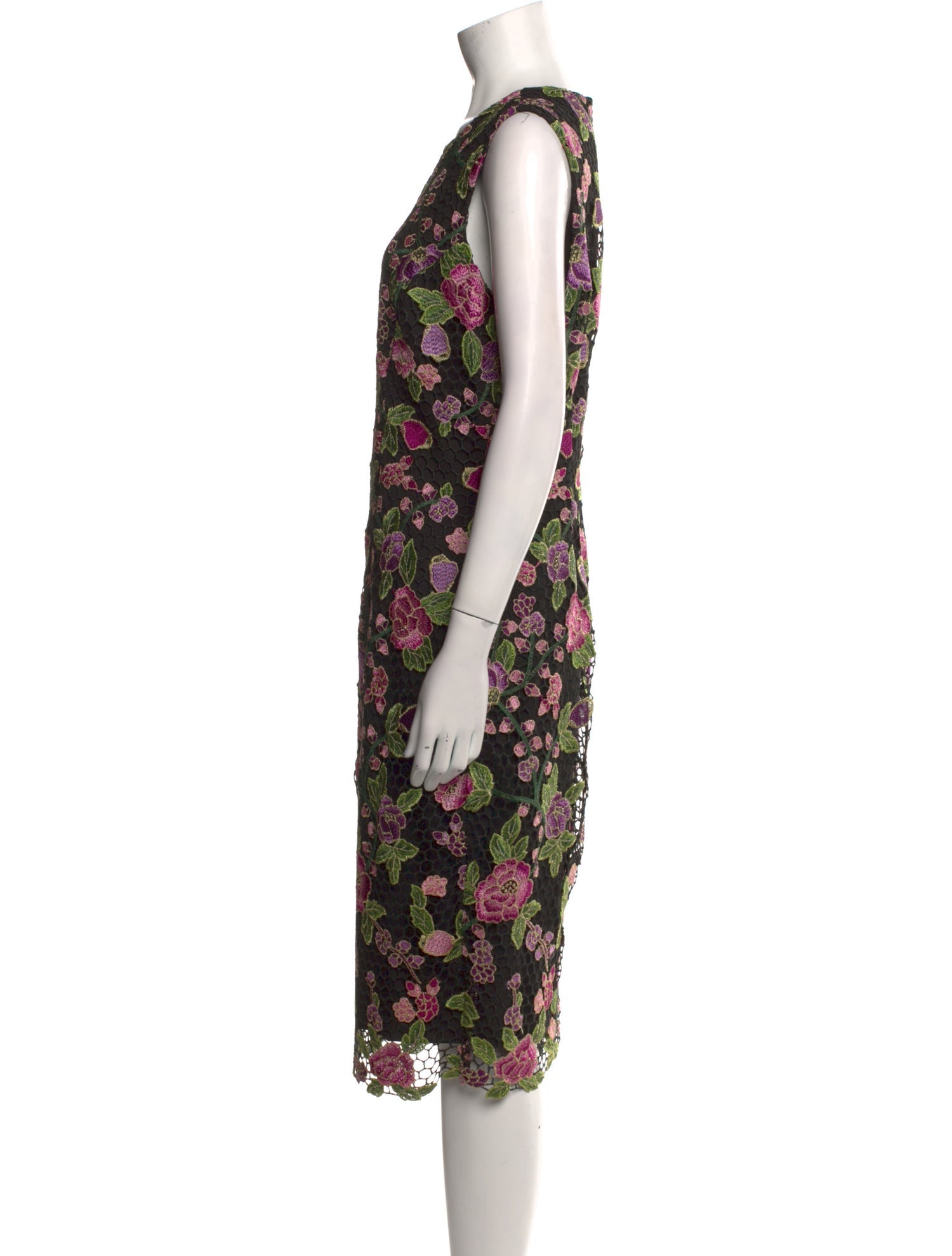 Badgley Mischka Floral Print Midi Length Dress w/ Tags