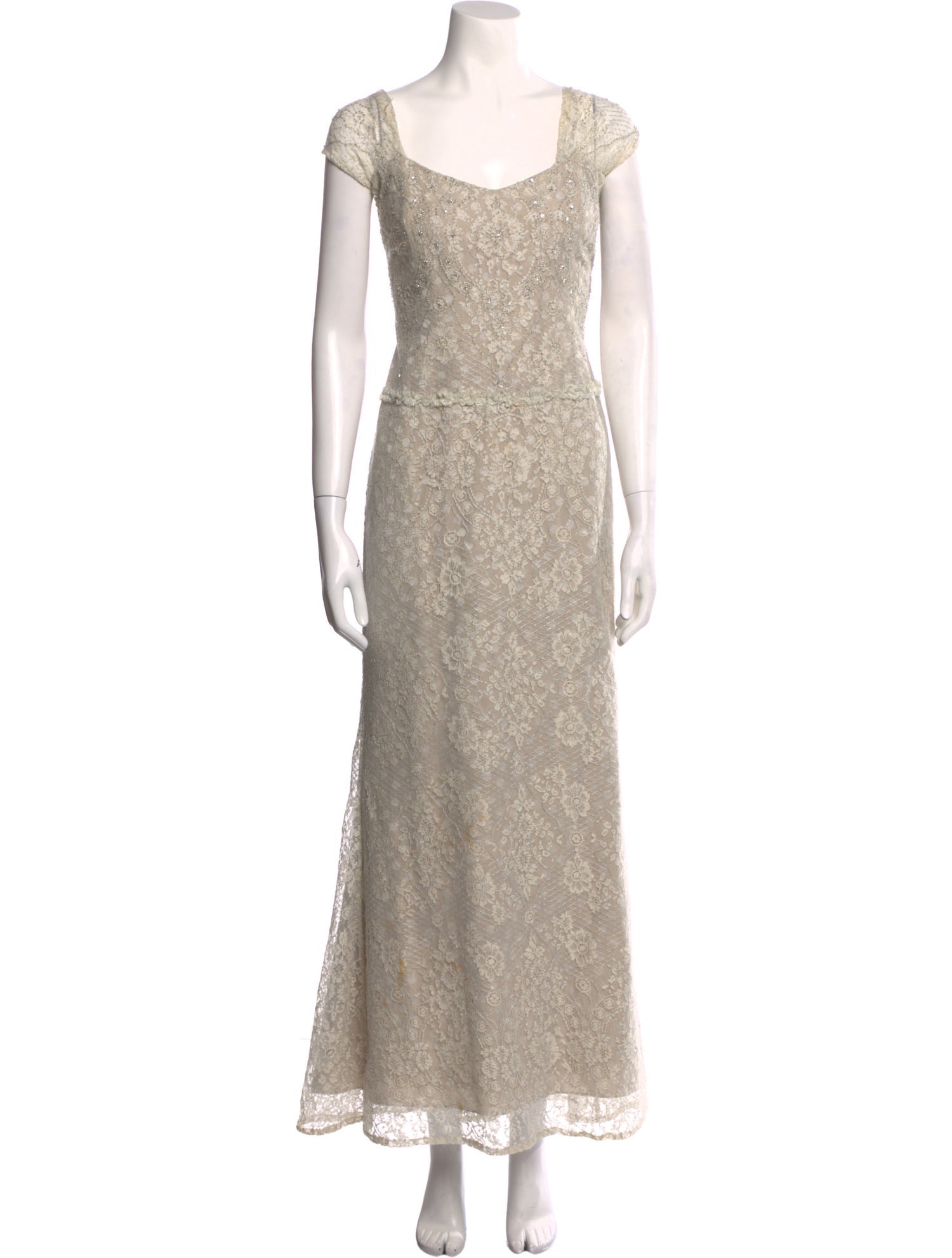 Badgley Mischka Square Neckline Long Dress