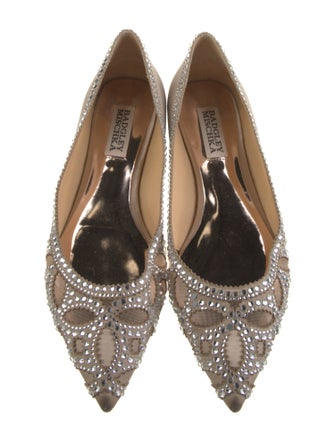 Badgley Mischka Satin Mesh Accents Flats