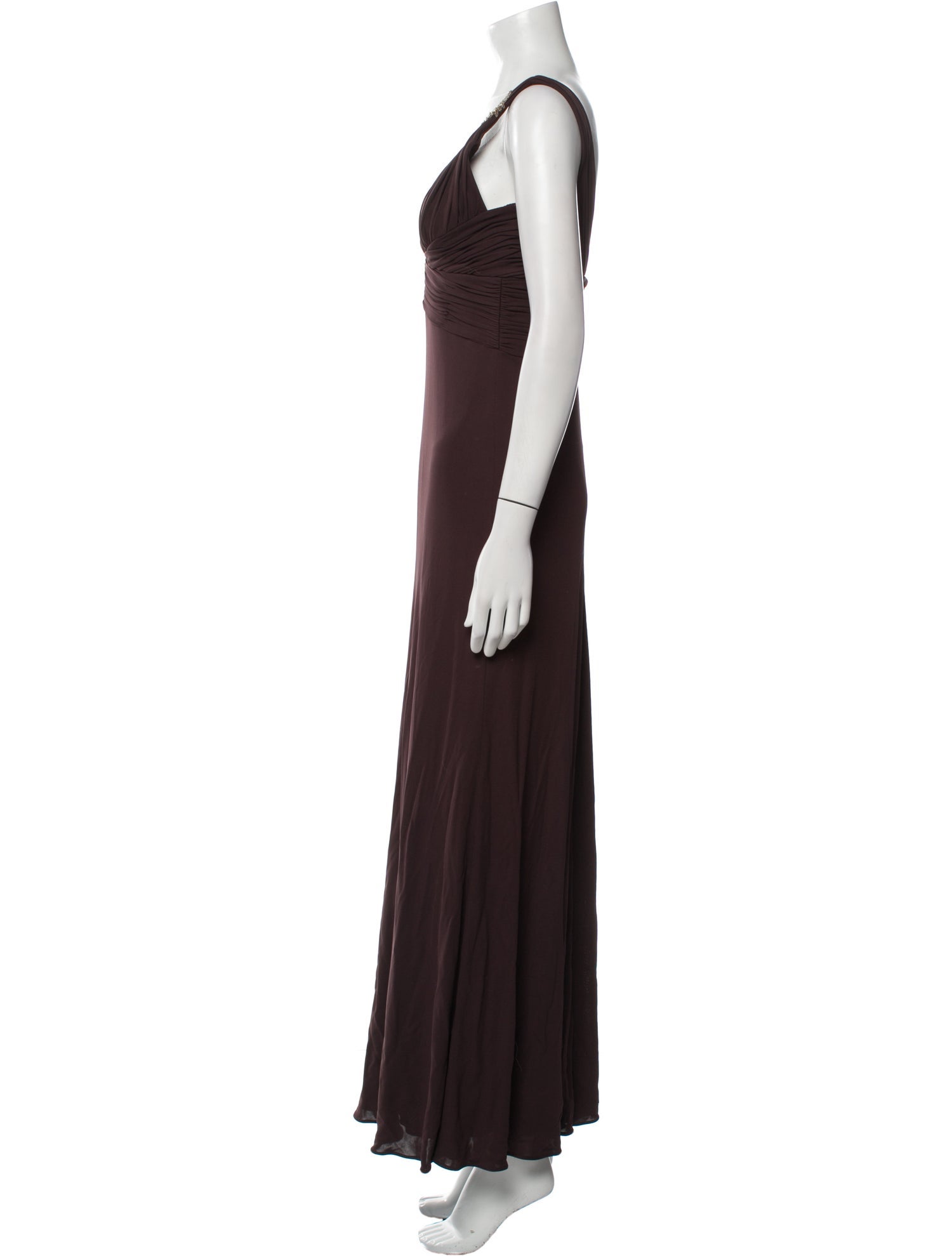 Badgley Mischka V-Neck Long Dress
