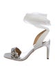 Badgley Mischka Satin Crystal Embellishments Slingback Pumps