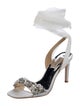Badgley Mischka Satin Crystal Embellishments Slingback Pumps