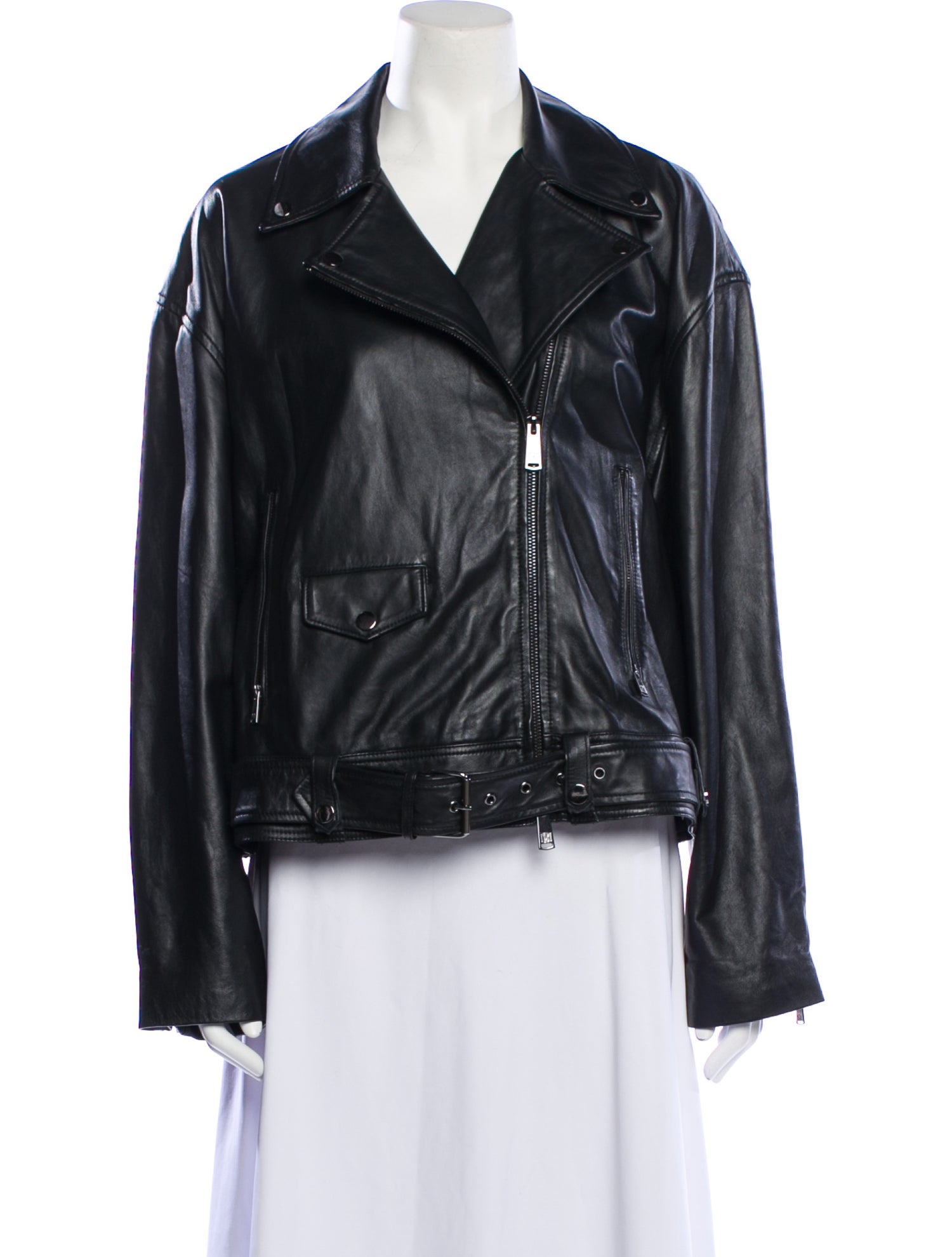 Fur Collar Badgley Mischka Lamb Leather Biker Jacket Badgley