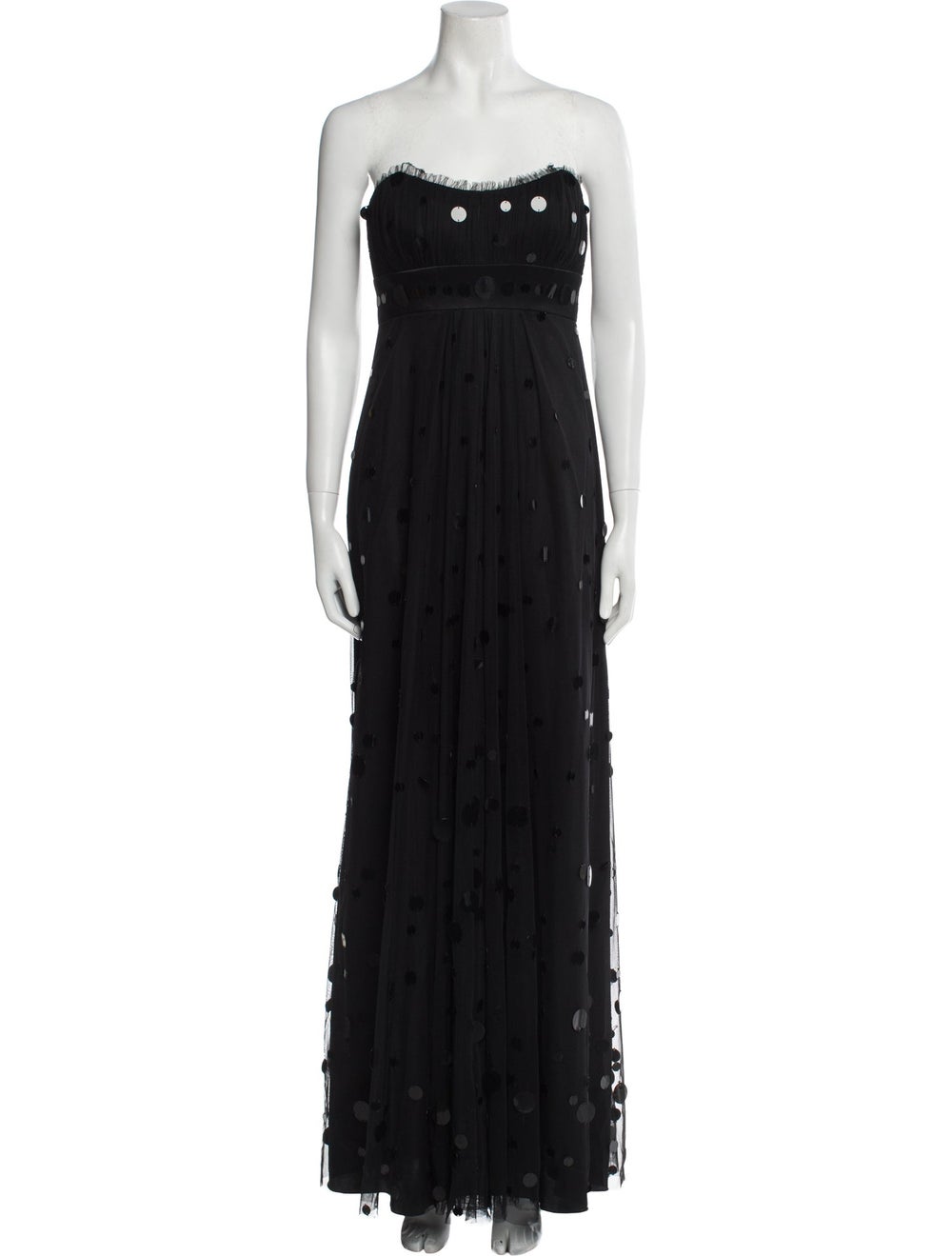 Badgley Mischka Evening Gown Black Strapless