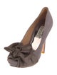 Badgley Mischka Suede Bow Accents Pumps