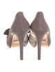 Badgley Mischka Suede Bow Accents Pumps