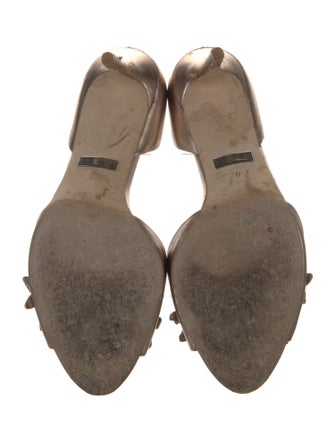 Badgley Mischka Leather Crystal Embellishments D'Orsay Pumps