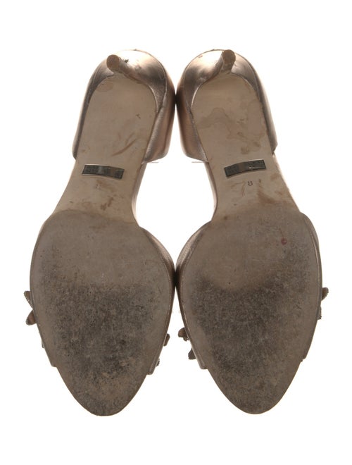 Badgley Mischka Leather Crystal Embellishments D'Orsay Pumps