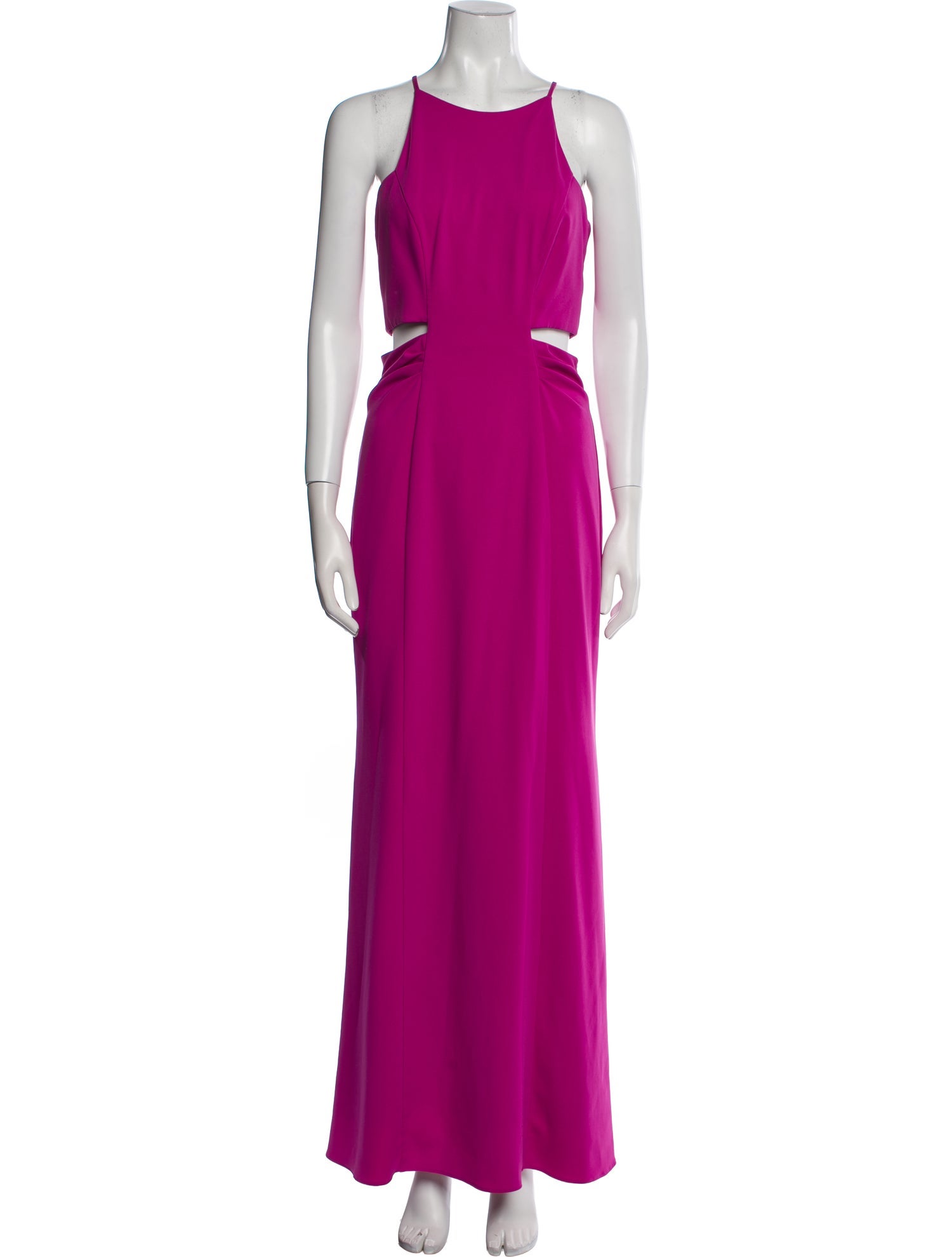 Badgley Mischka Crew Neck Long Dress