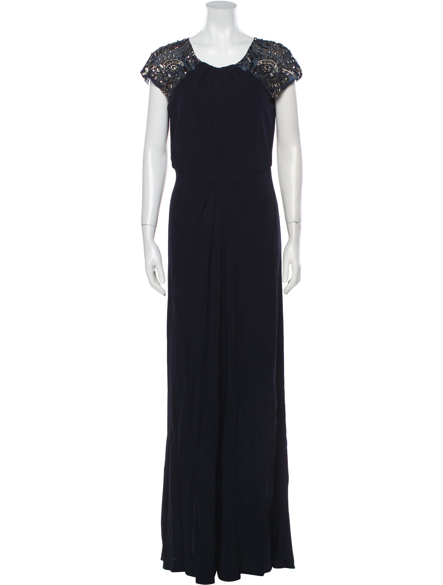 Badgley Mischka Scoop Neck Long Dress