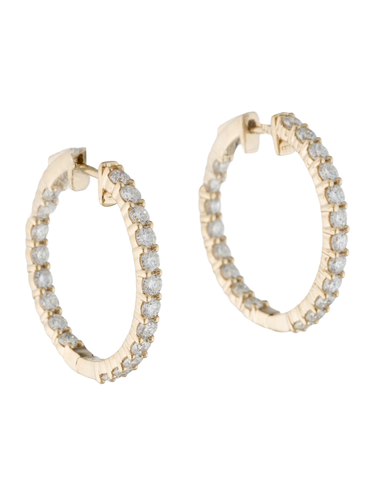 Badgley Mischka 14K 2.00ctw Lab-Grown Diamond Inside-Out Hoop Earrings