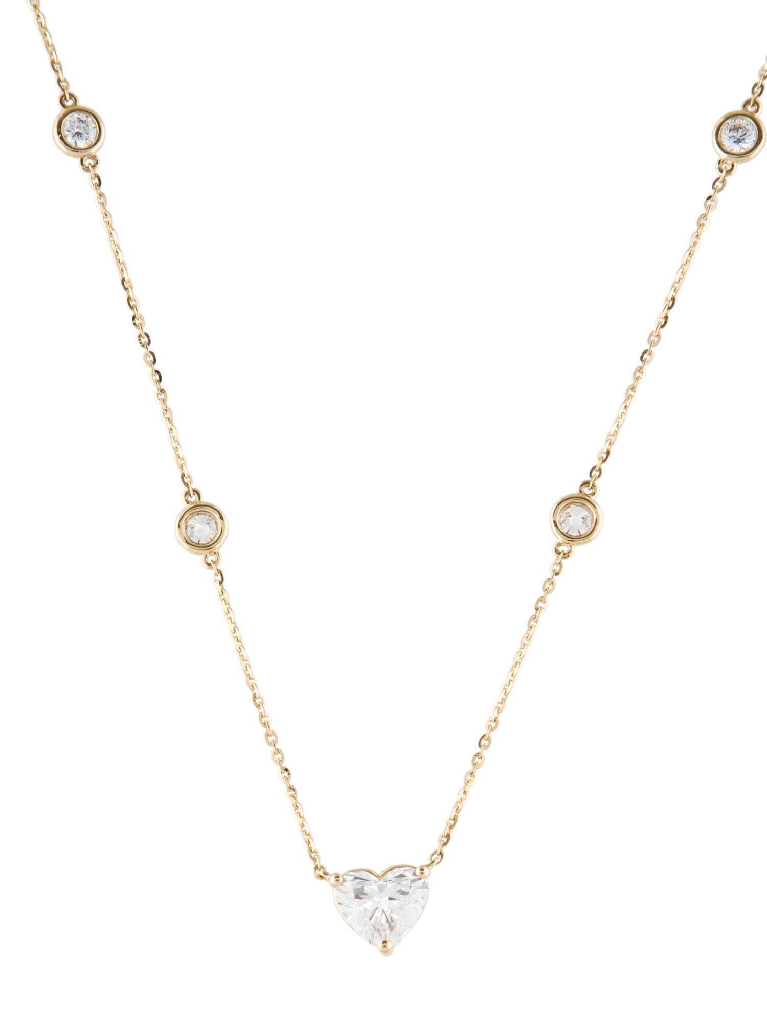 Badgley Mischka 14K 2.83ctw Lab-Grown Diamond Pendant Station Necklace
