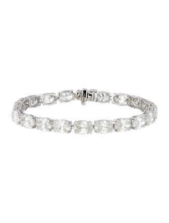 Badgley Mischka 14K 19.00ctw Lab-Grown Diamond Tennis Link Bracelet