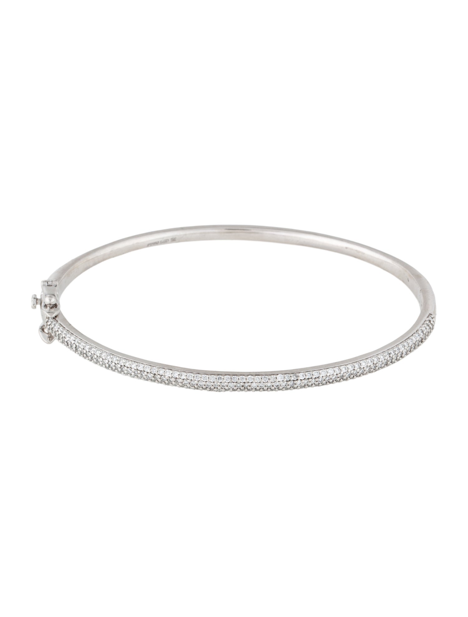 Badgley Mischka Platinum 1.00ctw Lab-Grown Diamond Hinged Bangle