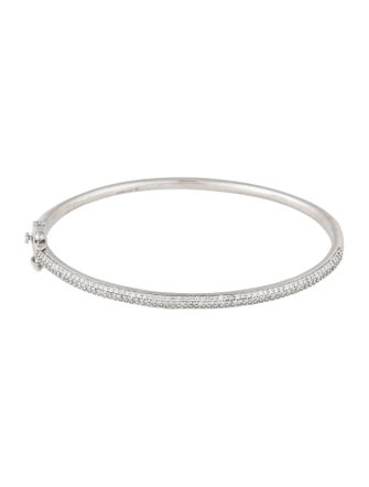 Badgley Mischka Platinum 1.00ctw Lab-Grown Diamond Hinged Bangle