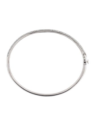 Badgley Mischka Platinum 1.00ctw Lab-Grown Diamond Hinged Bangle