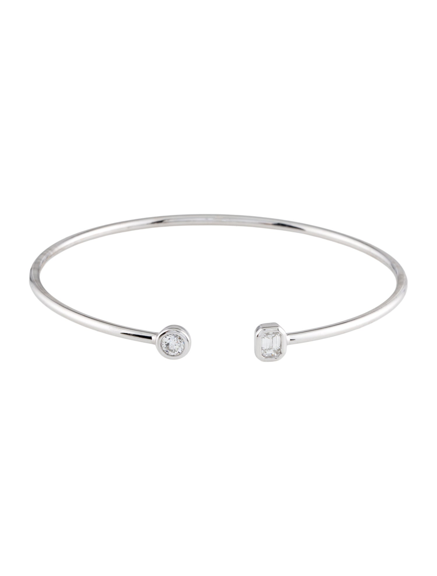 Badgley Mischka 14K Lab-Grown Diamond Open Cuff Bangle