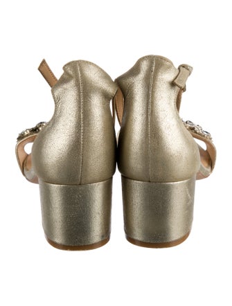 Badgley Mischka Suede Crystal Embellishments Sandals