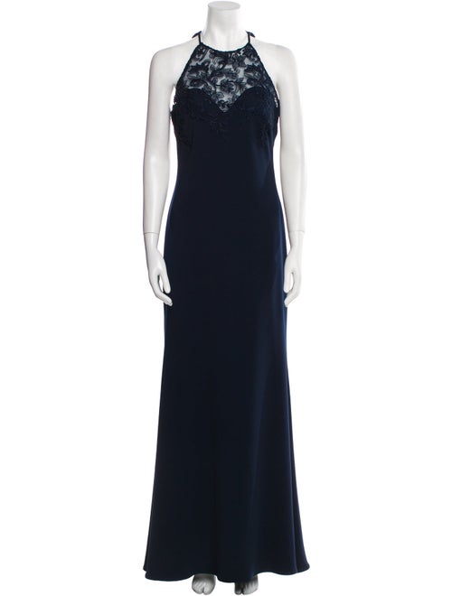 Badgley Mischka Halterneck Long Dress