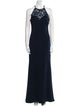 Badgley Mischka Halterneck Long Dress