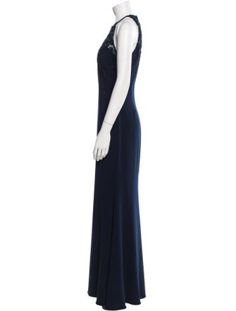 Badgley Mischka Halterneck Long Dress